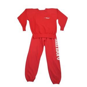 Vintage 90s Marlboro Promo Ultra Sweats Red Crewneck Joggers Sweat Set M